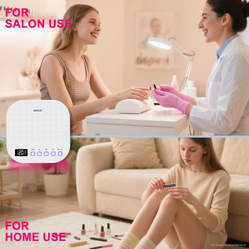 MEKK 54W Cordless UV LED Nail Lamp with Red Light and Auto Sensor