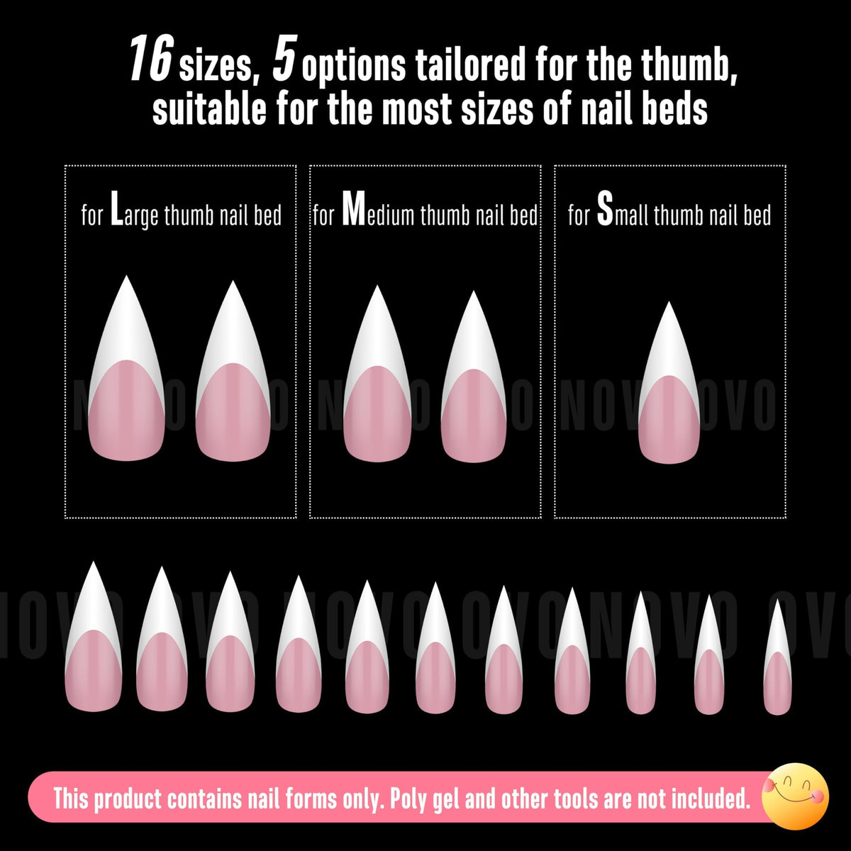 NOVO OVO Stiletto Nail Extension Tips and Forms