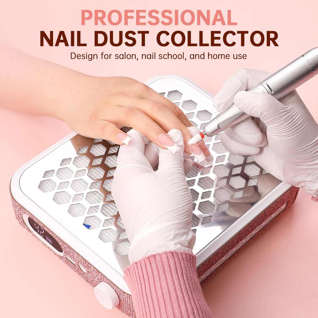 CHRISTINE SHELLY Rechargeable Nail Dust Collector with Adjustable Suction