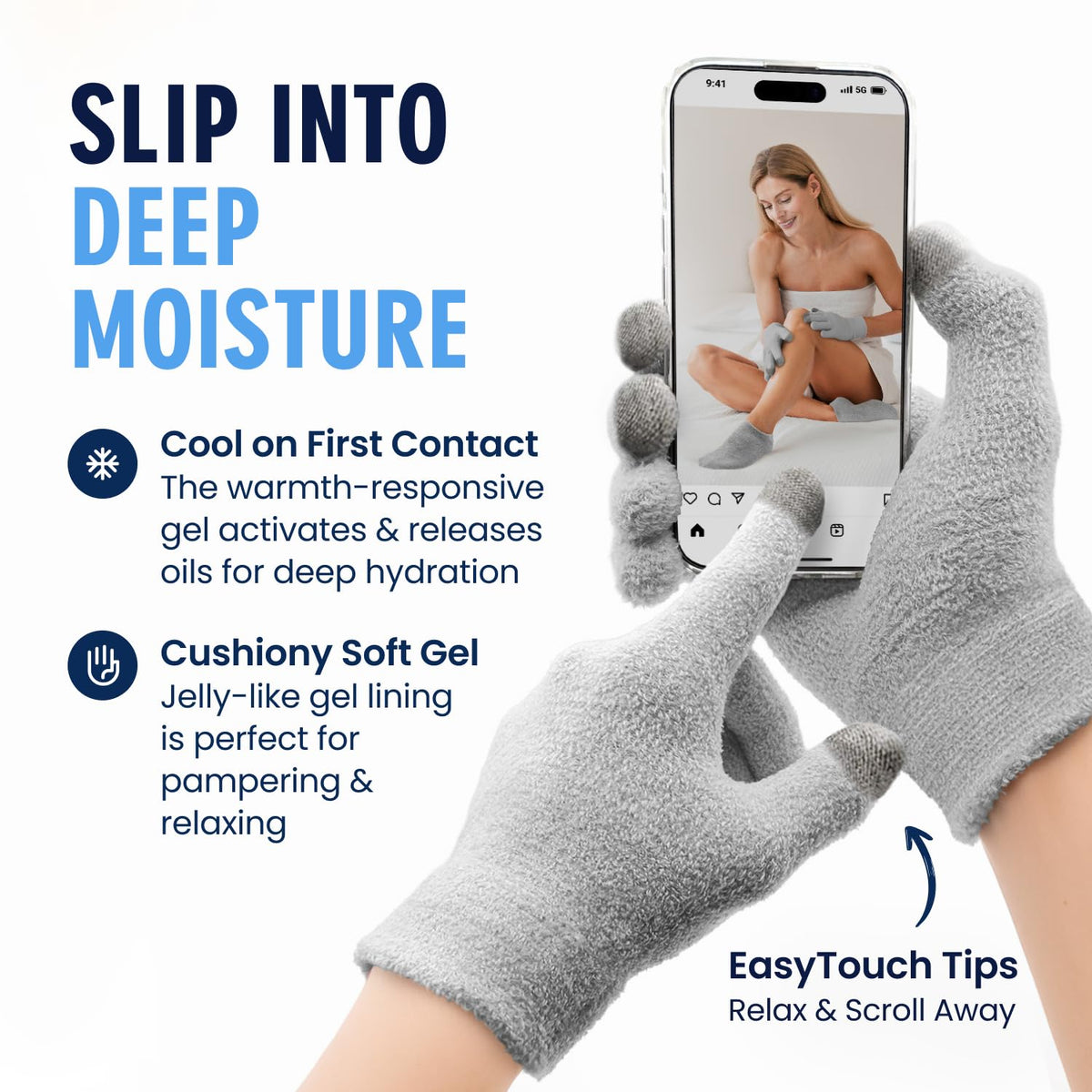 Dr. Frederick's Original Moisturizing Gel Socks and Gloves Set, 3 Pairs