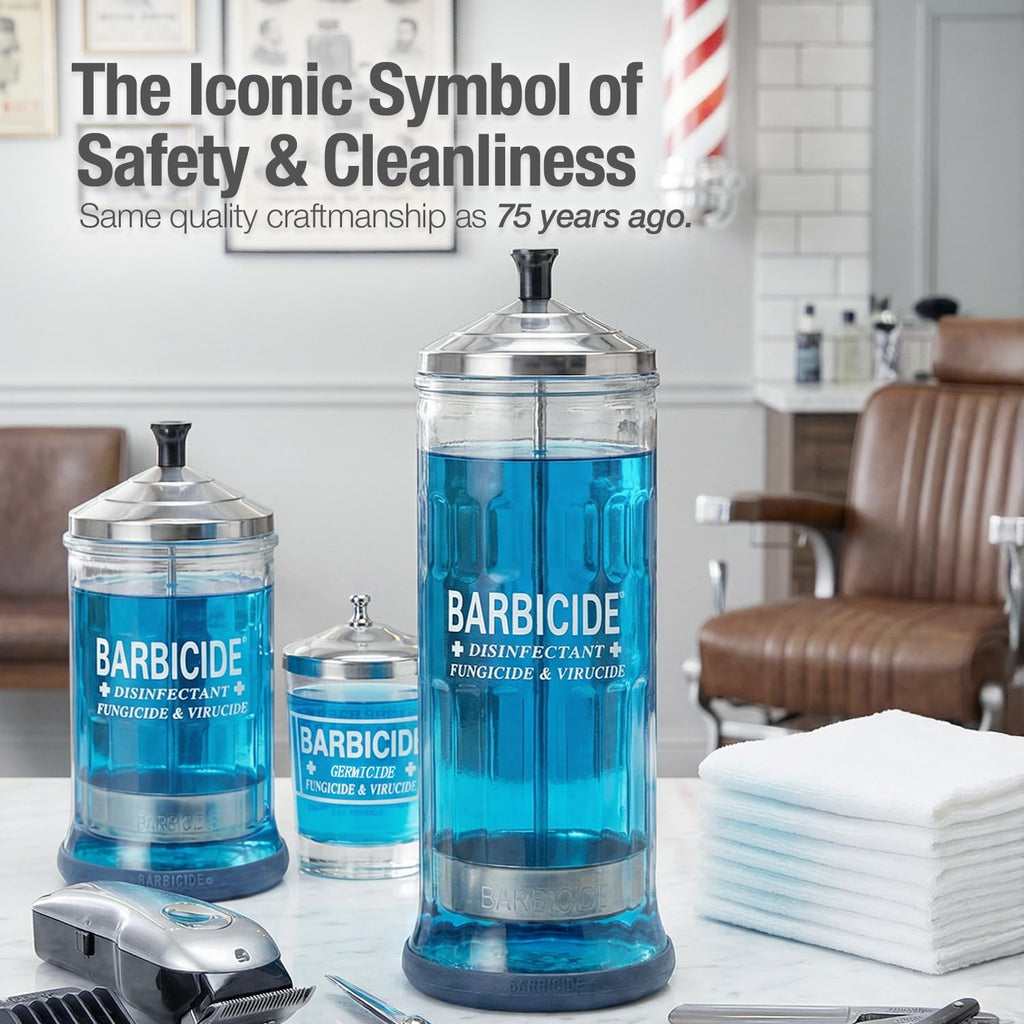 BARBICIDE Disinfecting Jar - Glass Immersion Container with Stainless Steel Tray