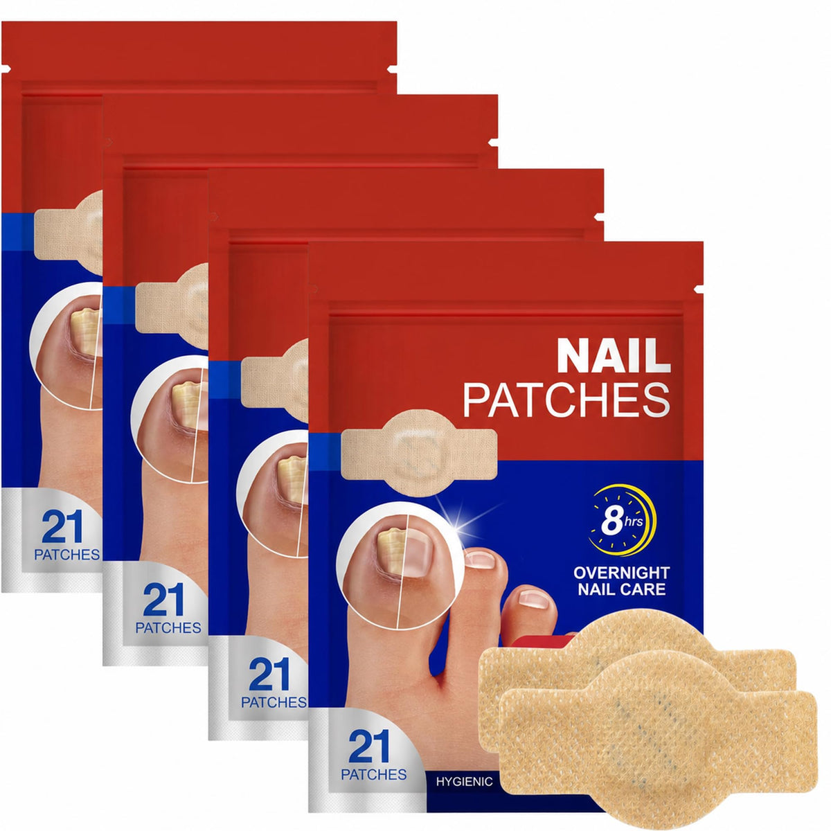 Nail Patches – Thin, Breathable Overnight Stickers for Fingernails & Toenails, 84 Patches