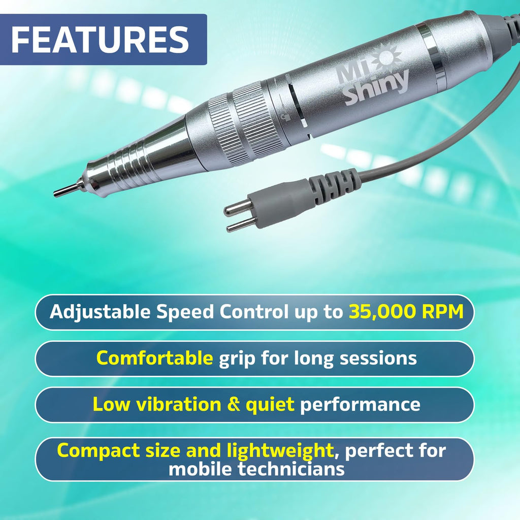 Nail Drill Handpiece Replacement with 2-Pin Jack for MelodySusie and AIRSEE