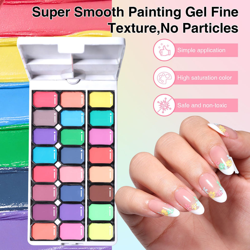 Patting Nail Gel Polish Palette with Sponge Applicators