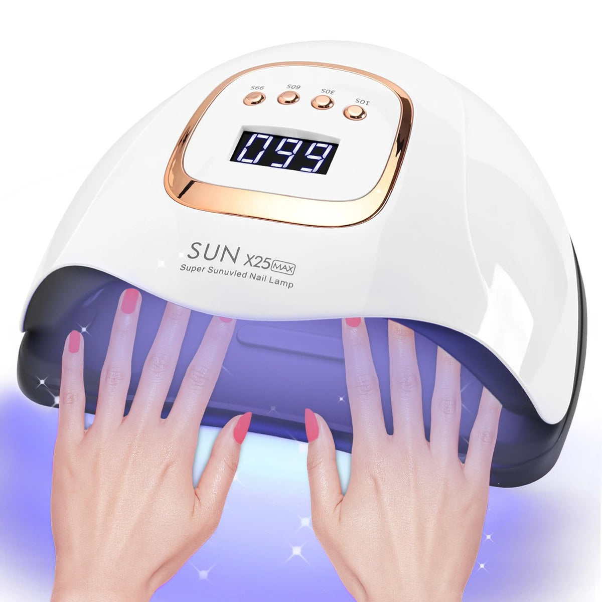 380W UV LED Nail Lamp with 81 Beads, 4 Timers & Sensor