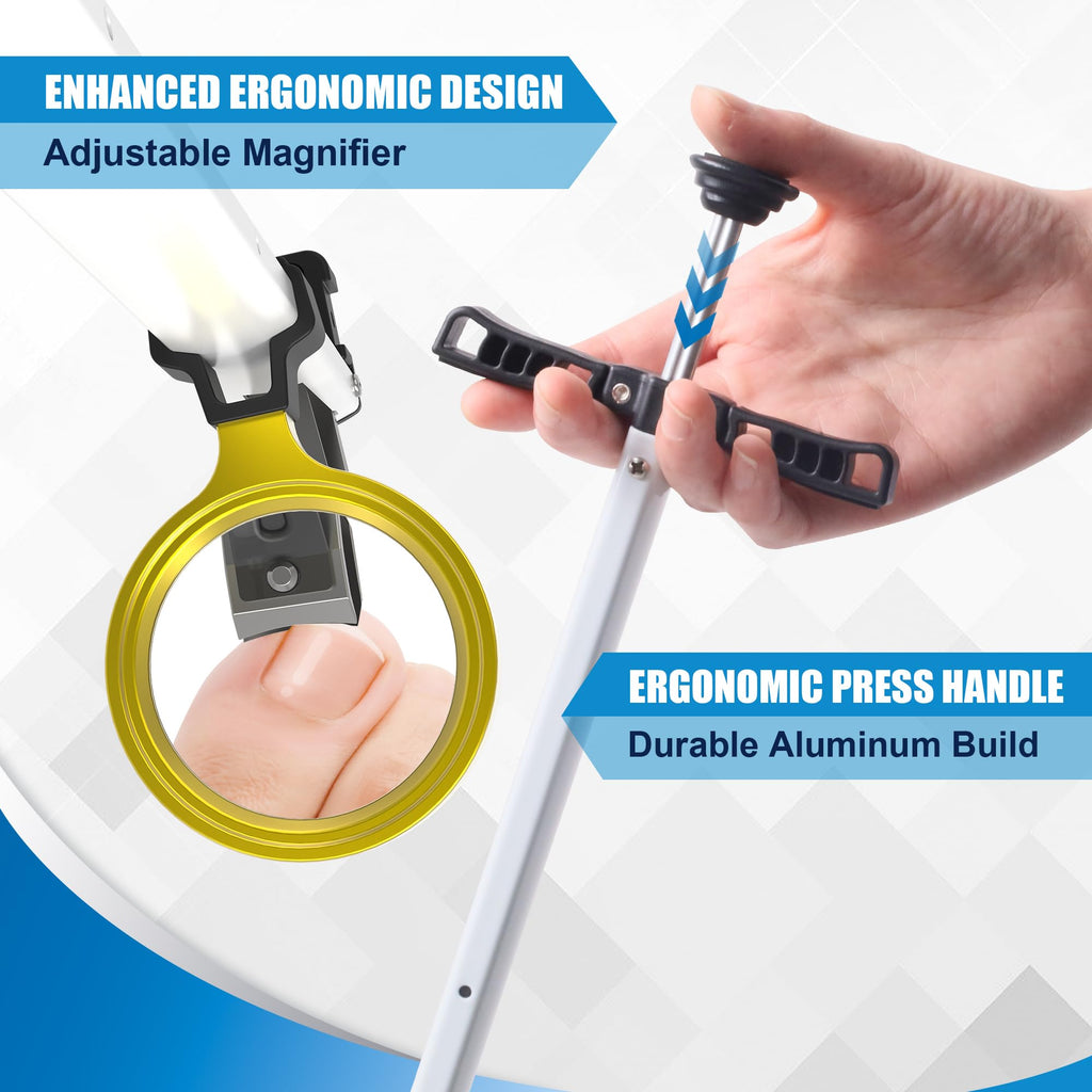 DEPSUNNY Foldable Long-Handled Toenail Clipper with Adjustable Magnifier