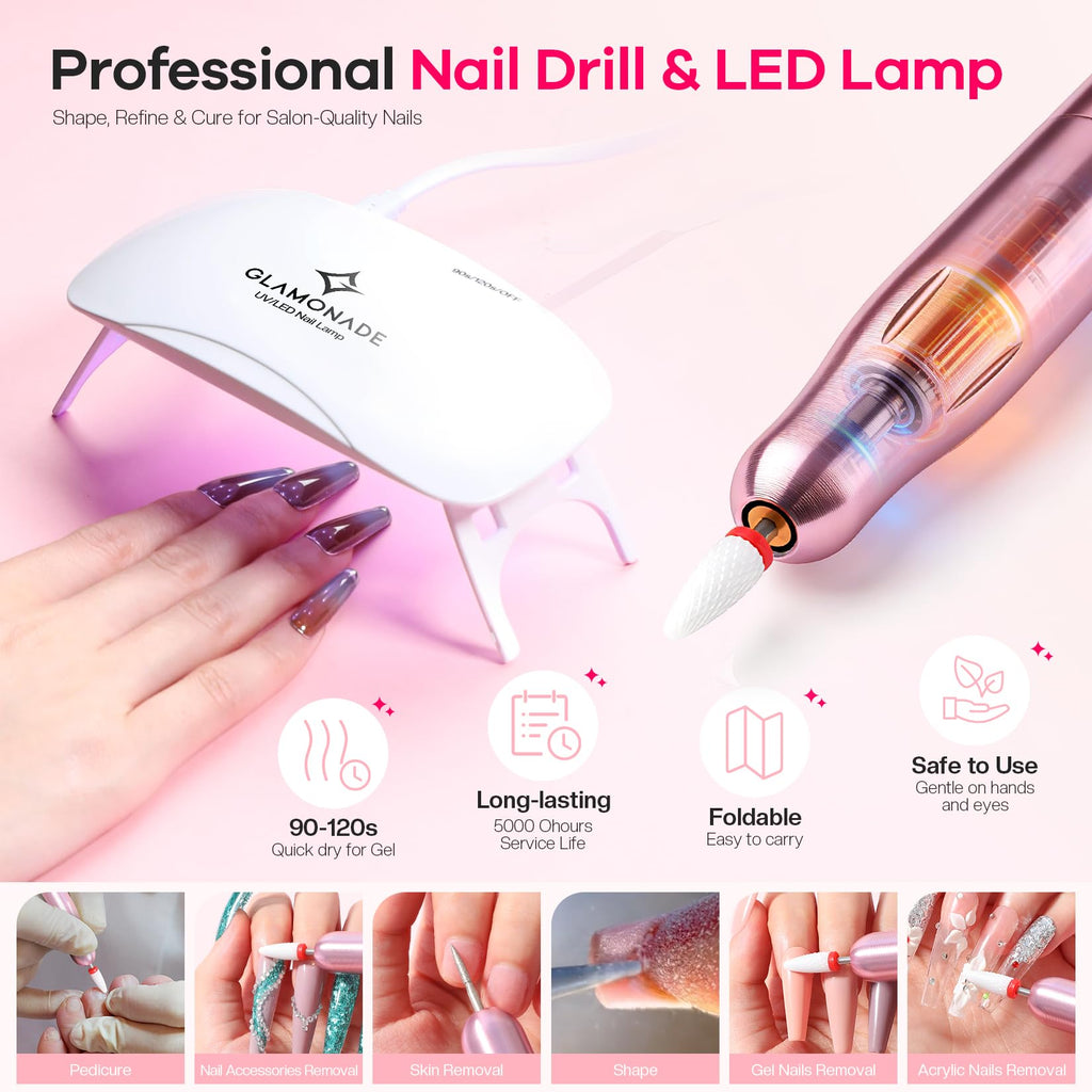 Glamonade Acrylic Nail Kit for Beginners, DIY Nail Art Starter Set