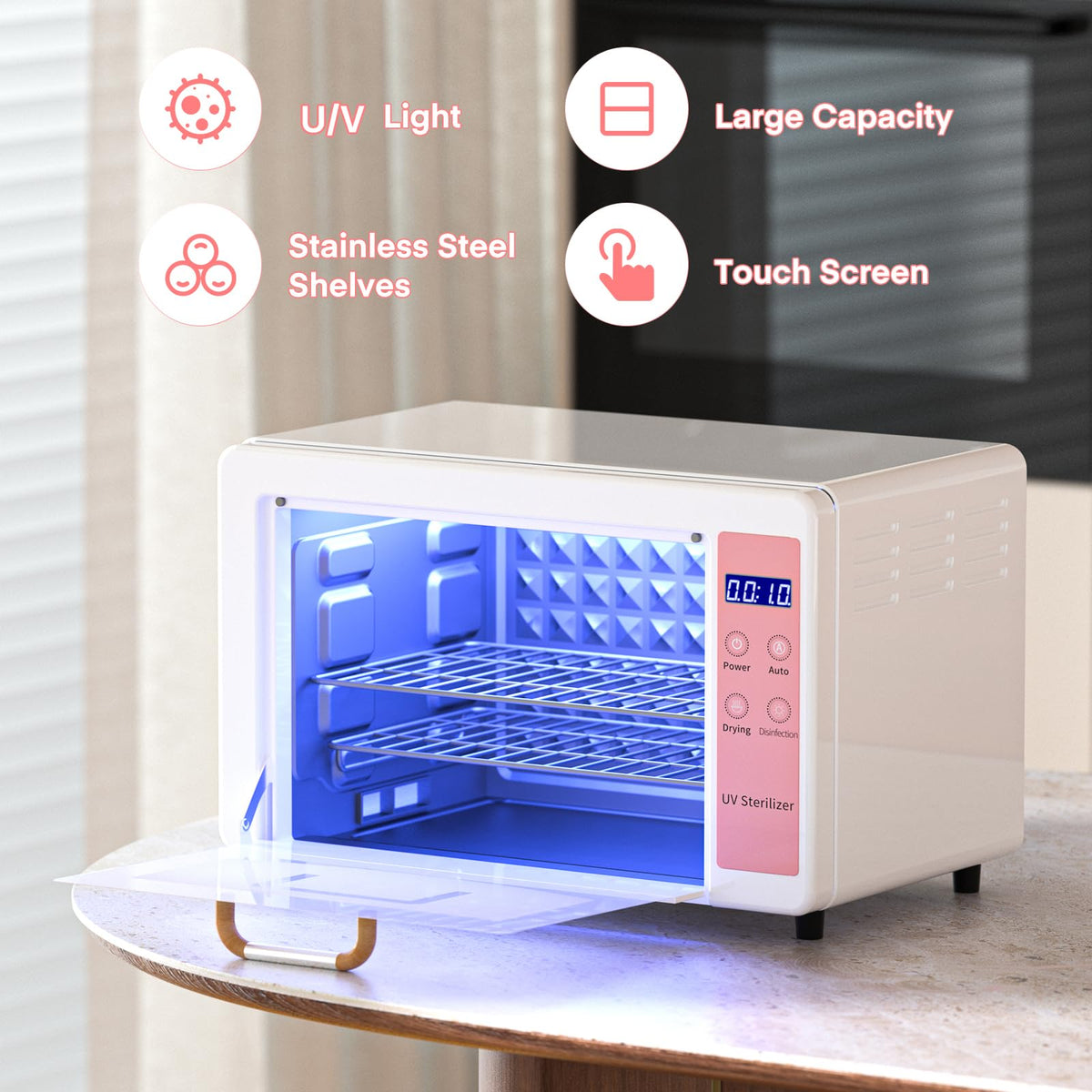 Yofuly 10L Hot Air Cabinet for Nail Tools, Aluminum Alloy Organizer