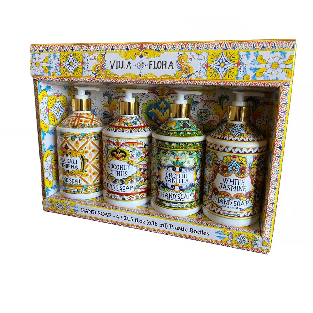Home and Body Company Villa Flora Liquid Hand Soap Set of 4