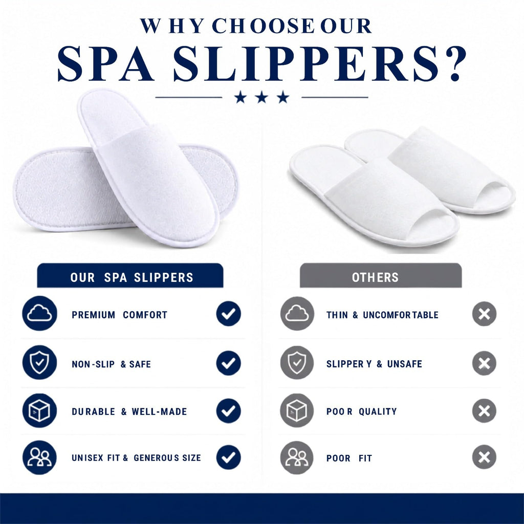 Spa Slippers Disposable Closed-Toe Non-Slip Coral Fleece, 6 Pairs