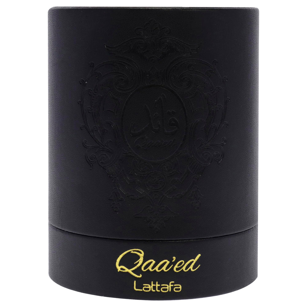 Lattafa Qaa'ed Eau de Parfum for Men, Spicy Woody Oud Leather Fragrance