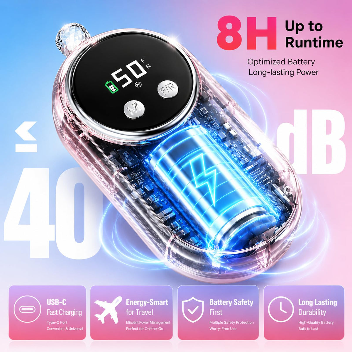 FLORAVIC Cordless Electric Nail Drill Machine Kit, 50000RPM