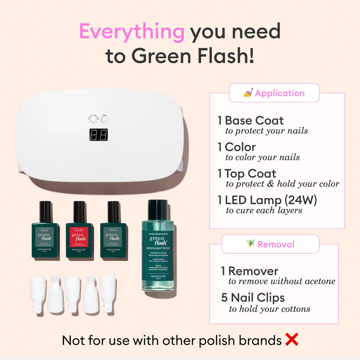Manucurist Green Flash Gel Nail Polish Kit with 24W LED Lamp