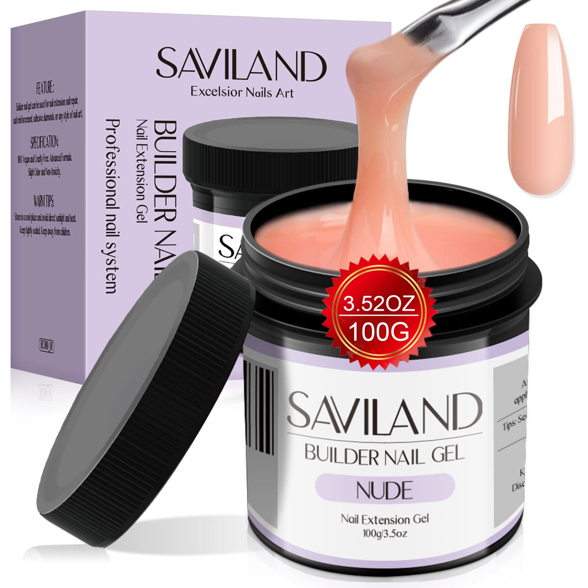 SAVILAND Builder Nail Gel for Nail Extensions and Strengthening, 100 g
