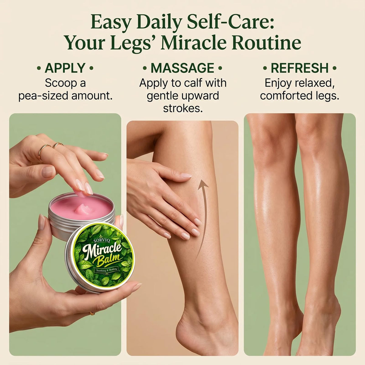 Sorviq Miracle Balm for Varicose Veins, Lightweight Leg Care Formula