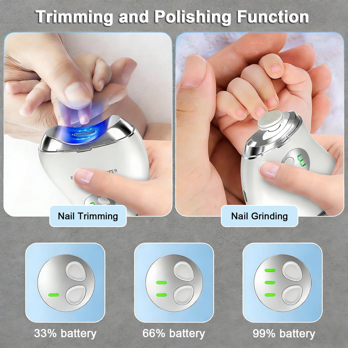 Rechargeable 4-in-1 Electric Nail Clipper with LED Light