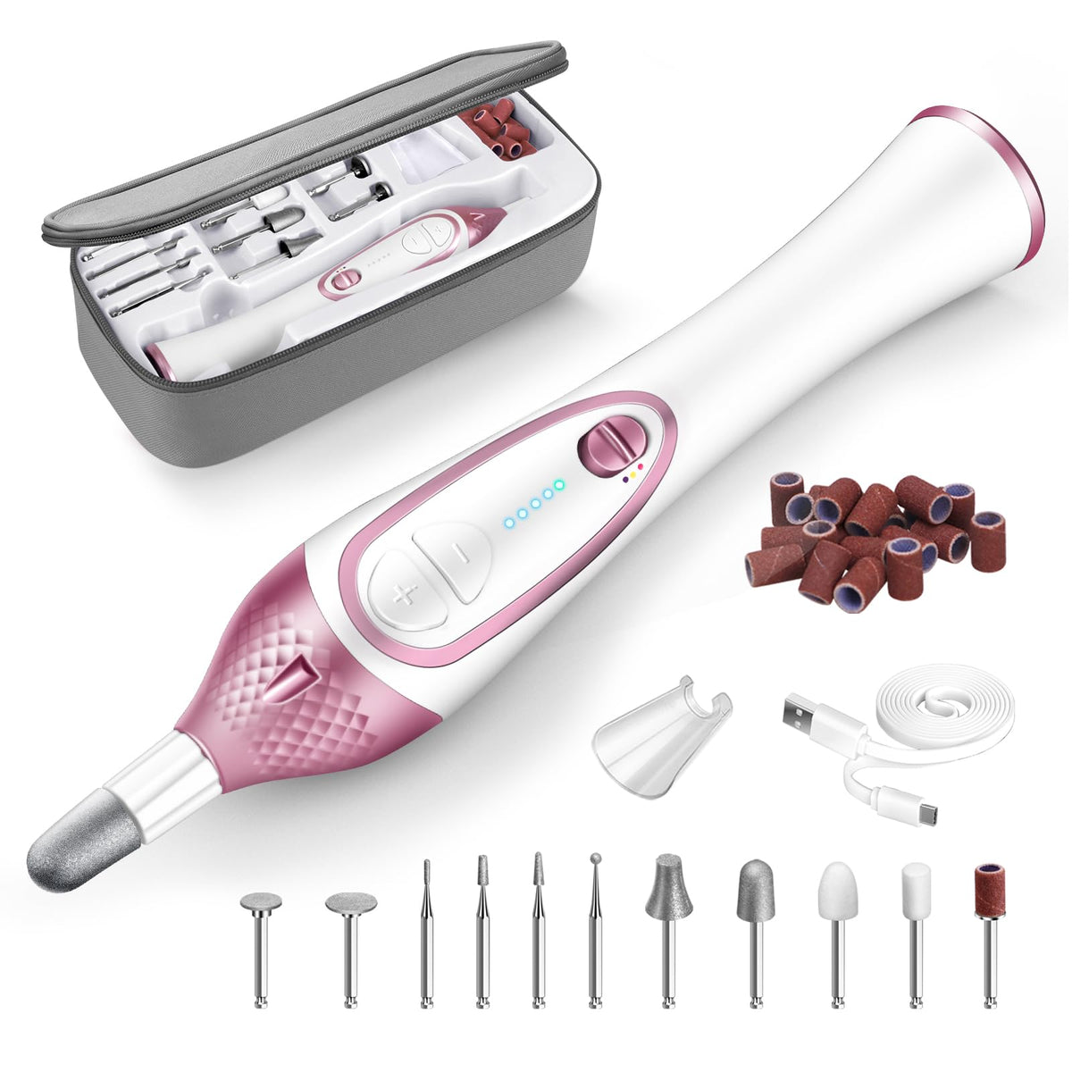 36-Piece Professional Cordless Electric Manicure and Pedicure Nail Drill Kit