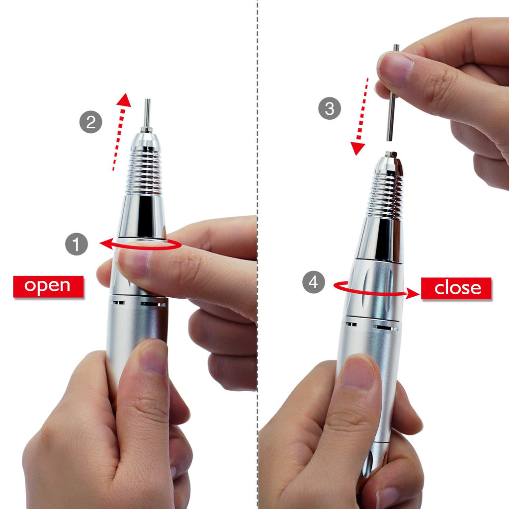 AZ GOGO TP283 Nail Drill Handpiece, 0-30,000 RPM Portable Electric Nail Tool