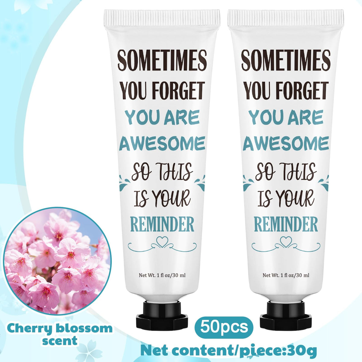Loopeer 50-Piece Inspirational Mini Hand Cream Gifts, 30 ml Sakura Lotion