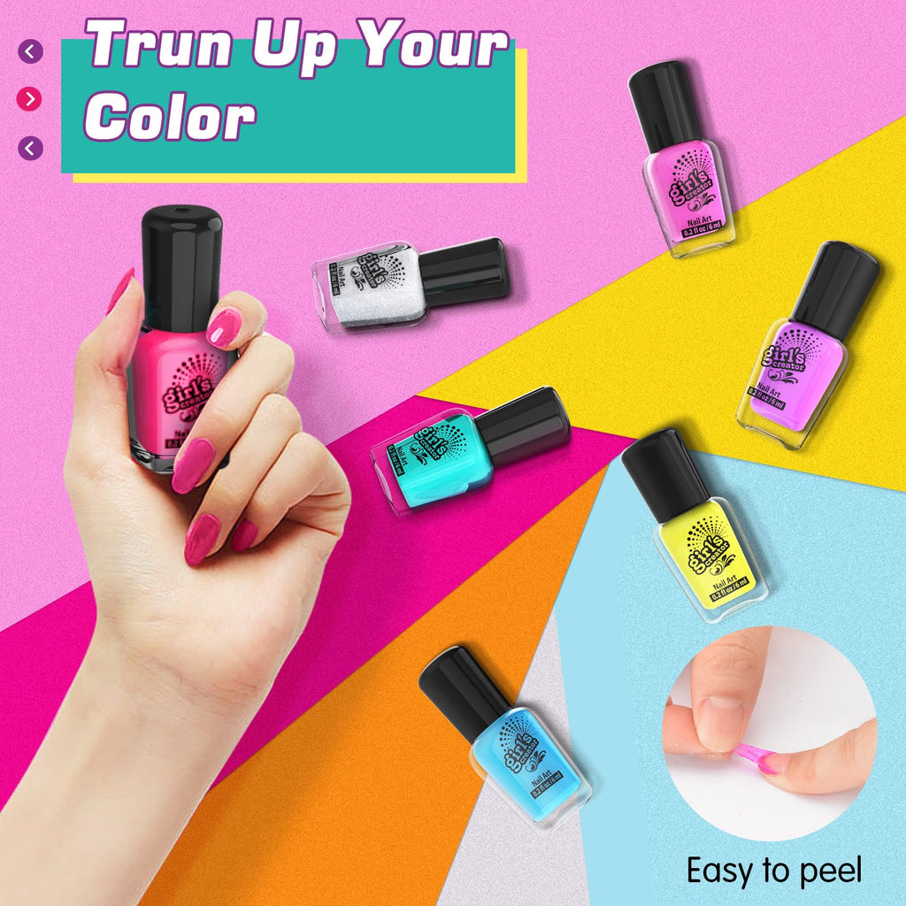 Amagoing Kids Nail Art Studio Kit with Peelable Polish and Nail Dryer