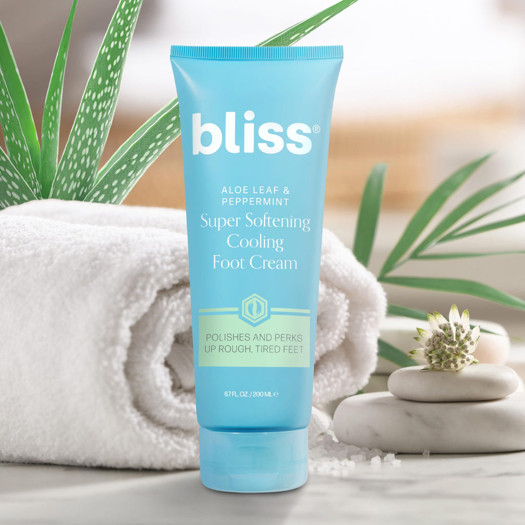 Bliss Aloe Leaf & Peppermint Exfoliating Foot Cream, 4 Fl Oz
