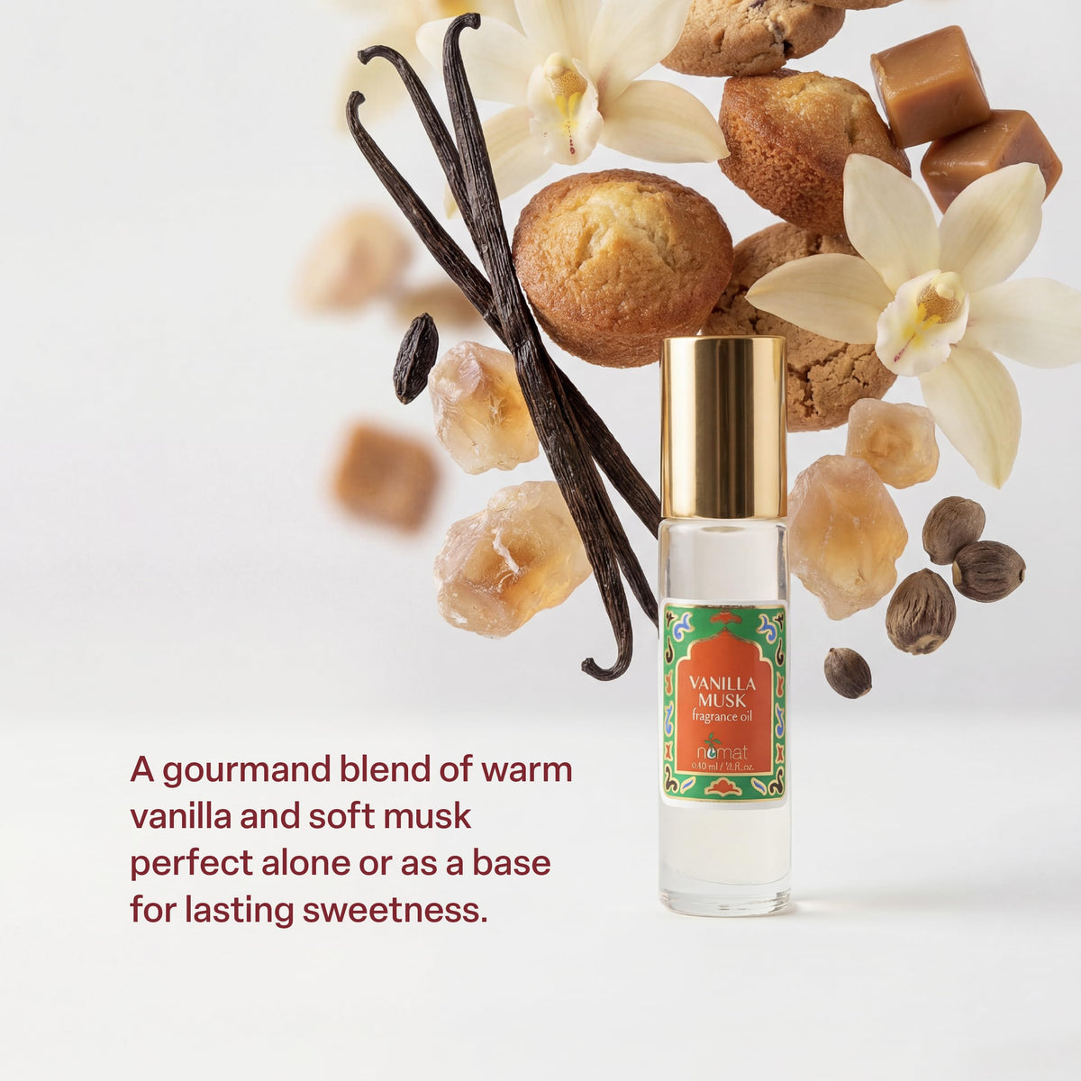 Nemat Vanilla Musk Perfume Oil Roll-On, Alcohol-Free Fragrance