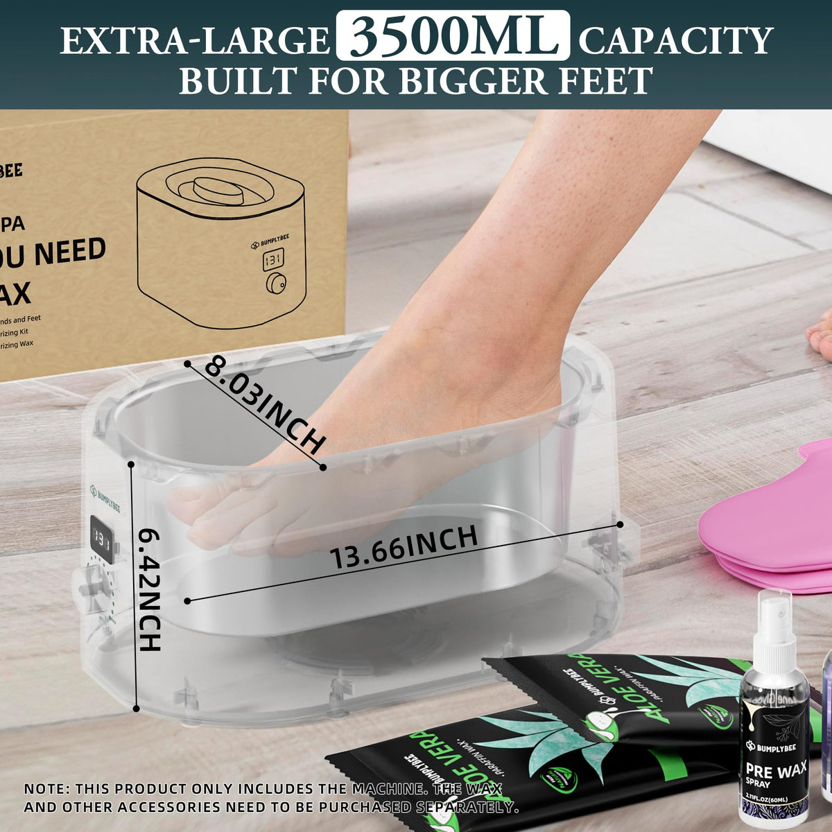 BUMPLYBEE 3500ml Paraffin Wax Machine for Hands, Feet and Elbows