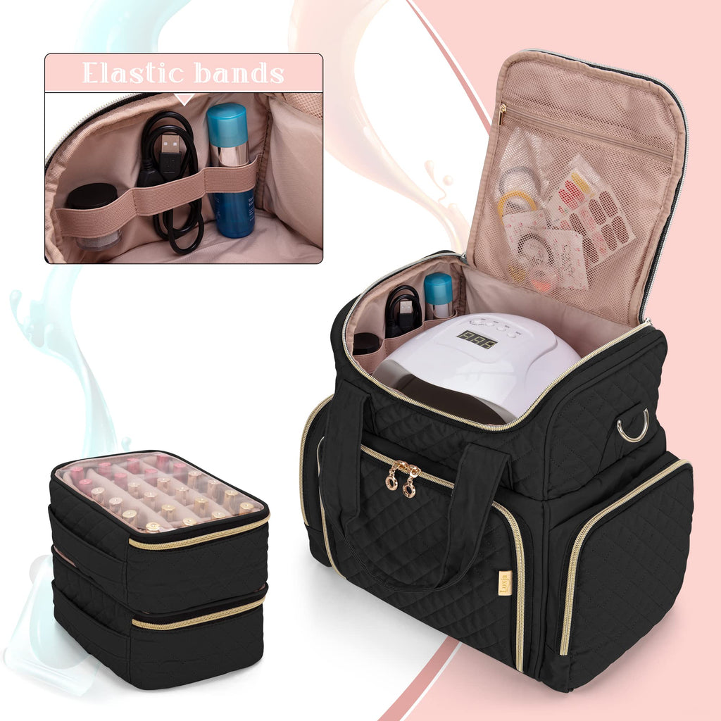 LUXJA Nail Polish Organizer Bag with Removable Cases and Tool Storage