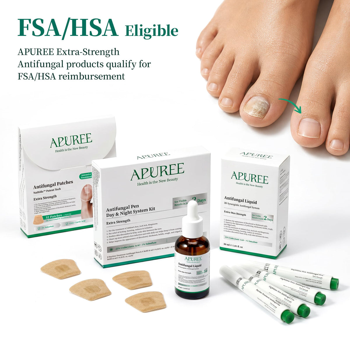 Apuree Extra Strength Toenail Fungus Treatment, 25% Undecylenic Acid + 1% Tolnaftate