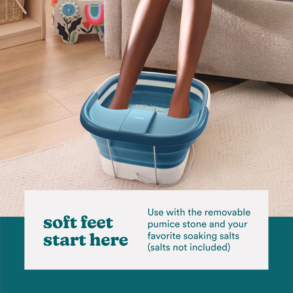 Homedics Smart Space Collapsible Bubble Foot Spa with Heat Maintenance