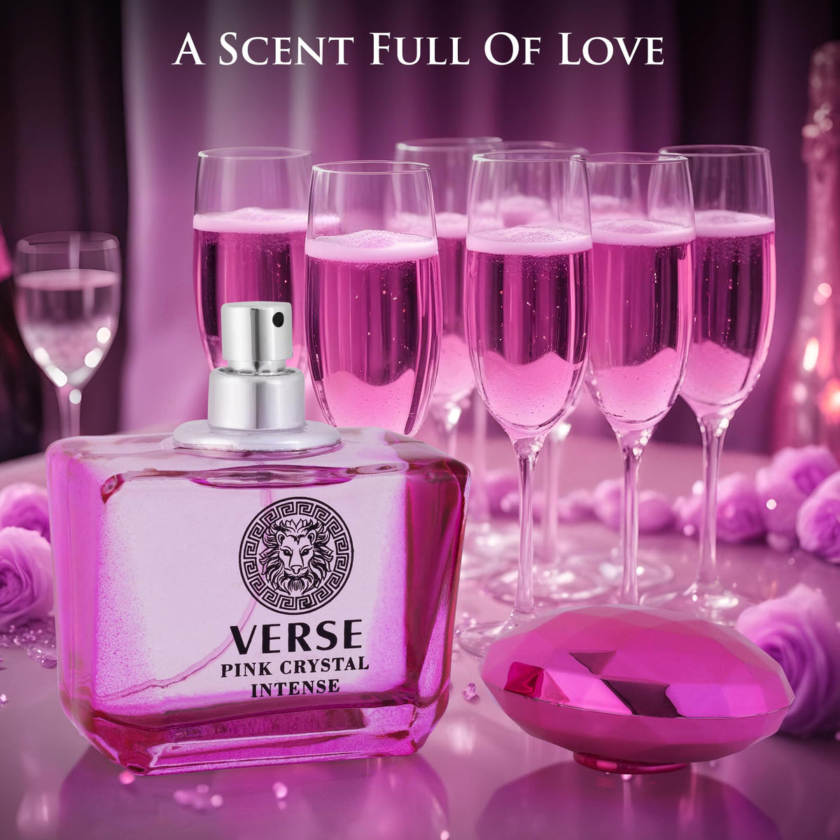 Verse Pink Crystal Intense Women's Fruity Floral Perfume, 3.4 fl oz