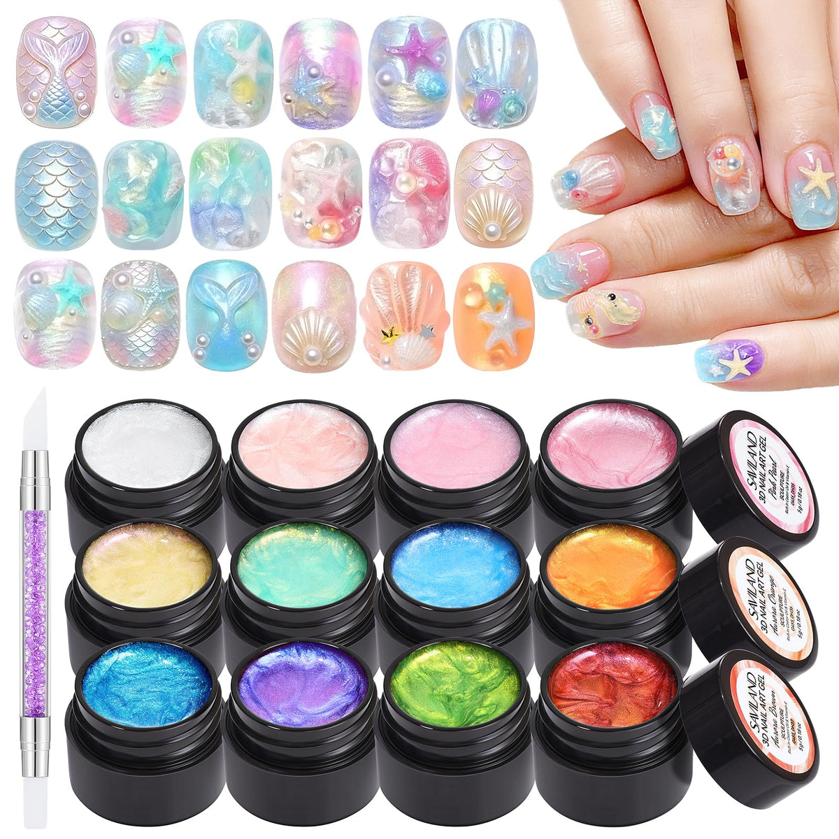 SAVILAND 3D Sculpture Gel Set for Nail Art