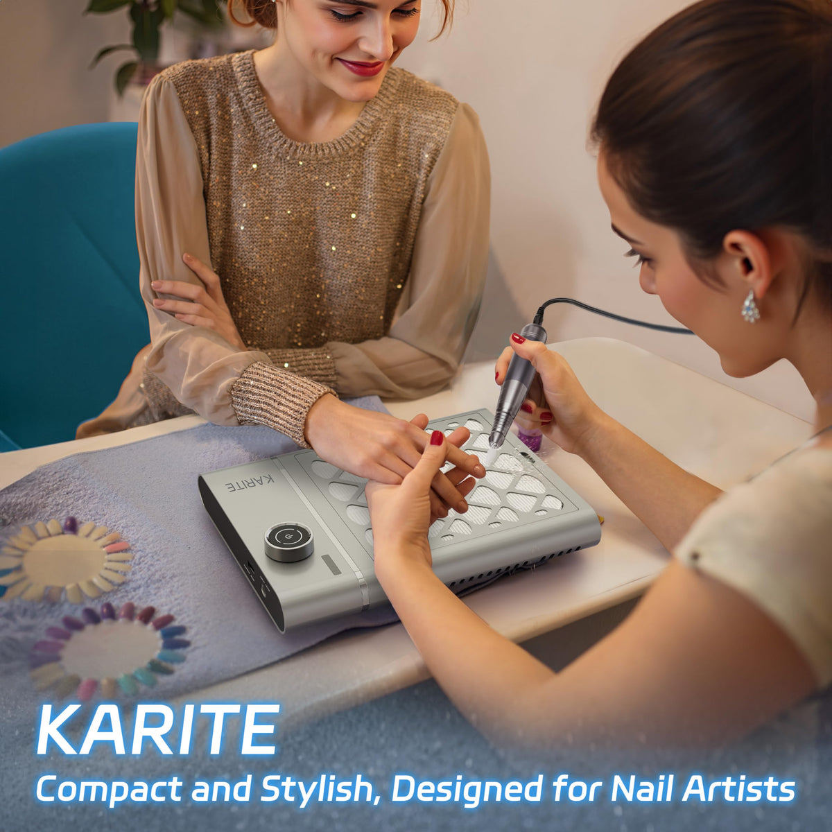 Karite Nail Dust Collector with Rechargeable Battery and Adjustable Suction