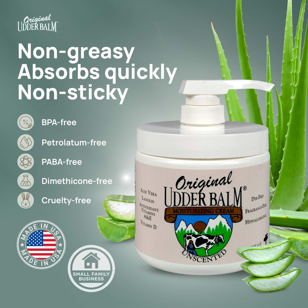 Original Udder Balm Unscented Hypoallergenic Moisturizer for Dry Skin