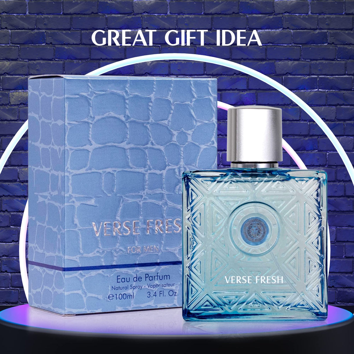 NovoGlow Verse Fresh for Men Eau de Parfum Spray, 3.4 Fl Oz