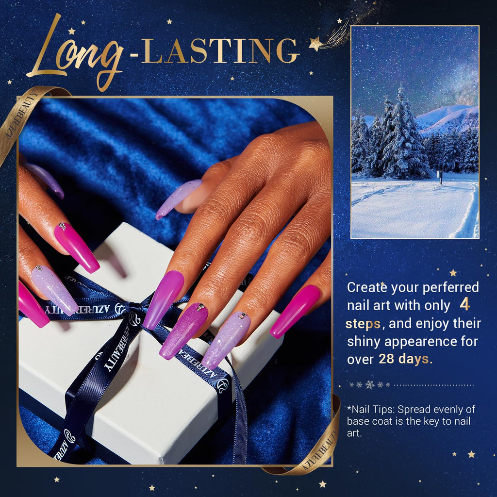 AzureBeauty Dip Powder Nail Kit Starter Set with Base, Top Coat and Activator