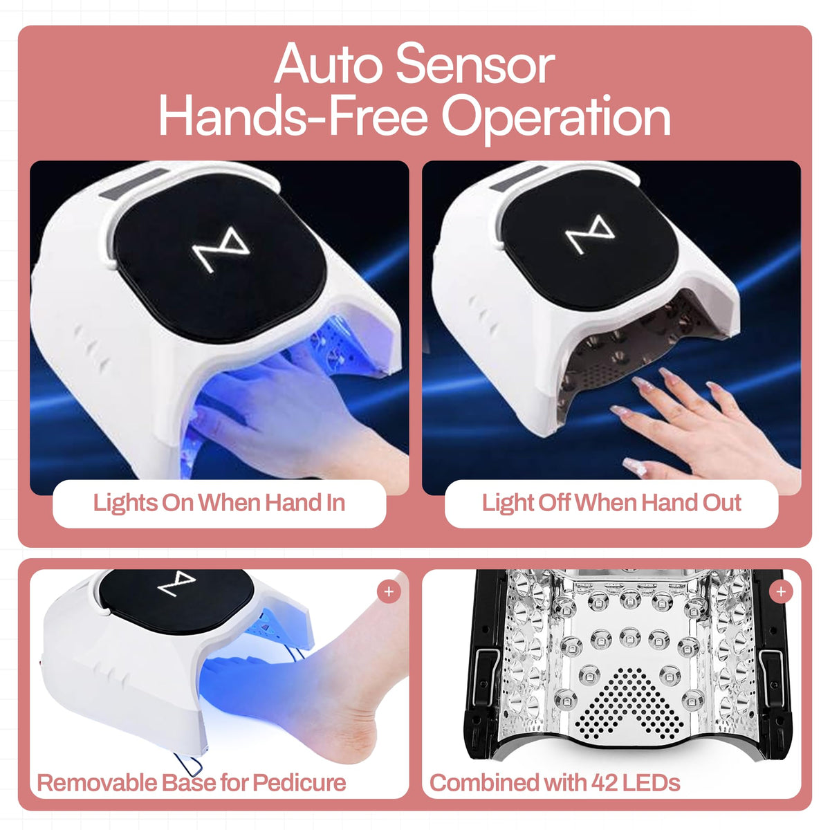 GlowPro Professional 86W Cordless UV LED Nail Curing Lamp