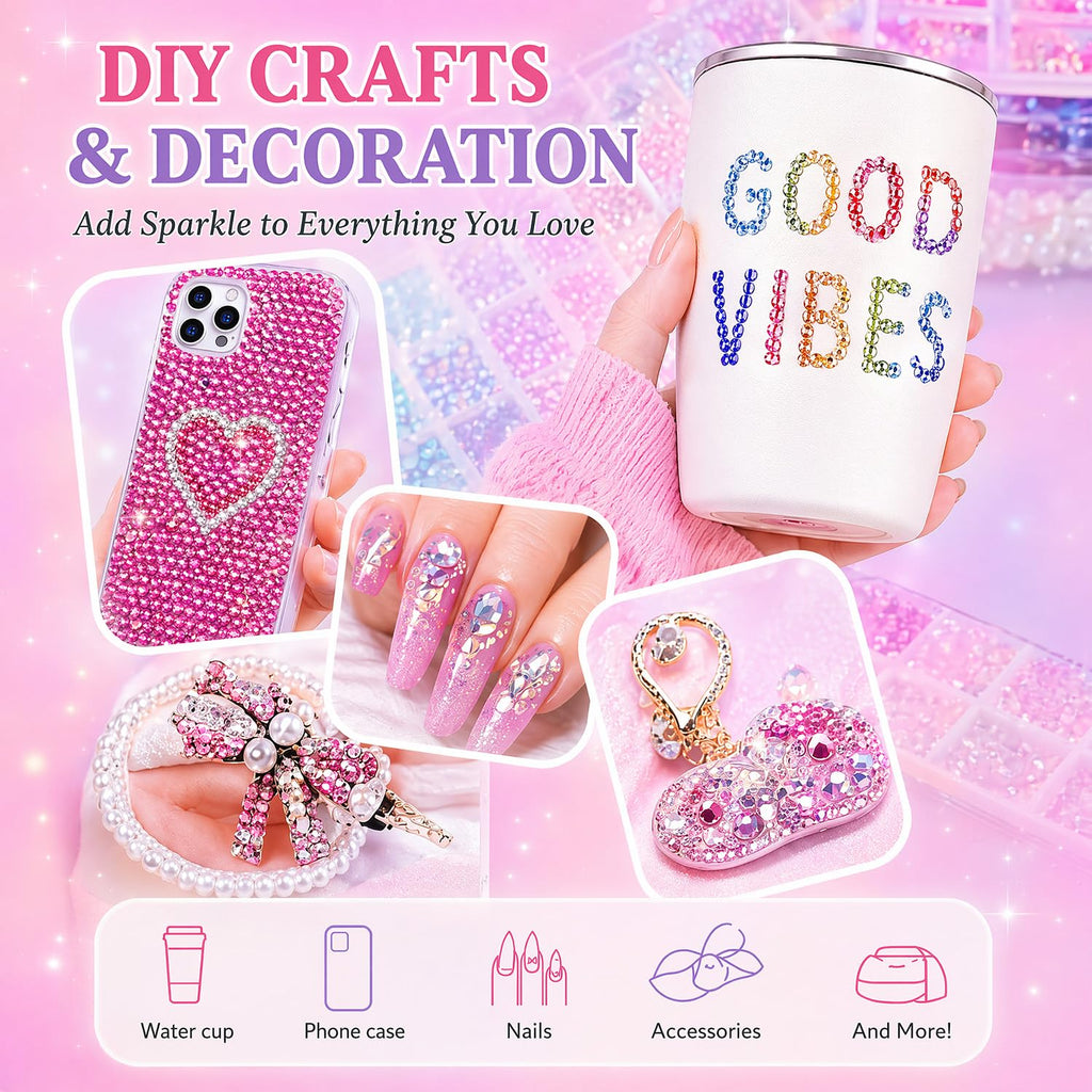 40,000-Piece Resin Rhinestone Bedazzling Kit with 42 Colors and B7000 Glue
