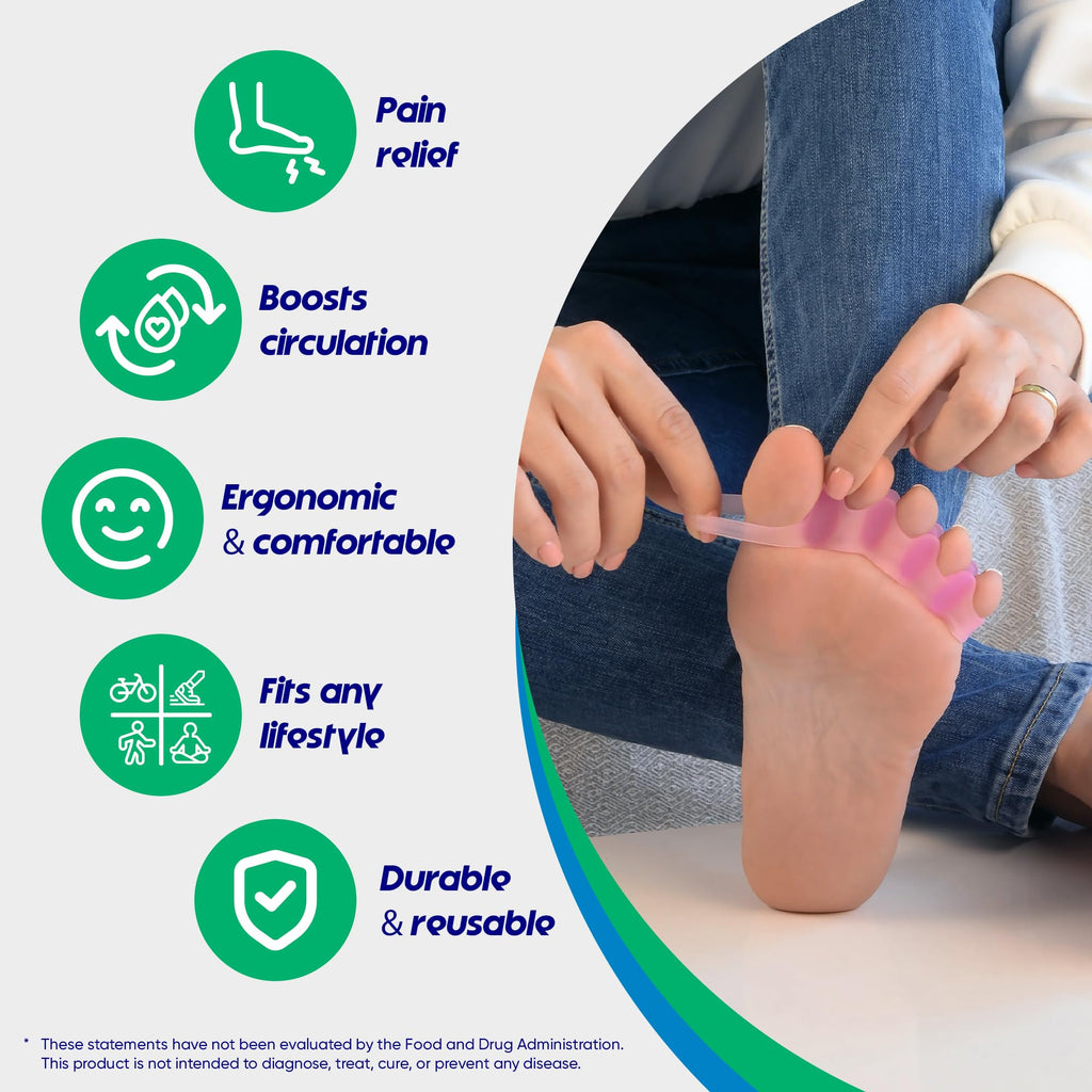 Silicone Gel Toe Separators for Women and Men