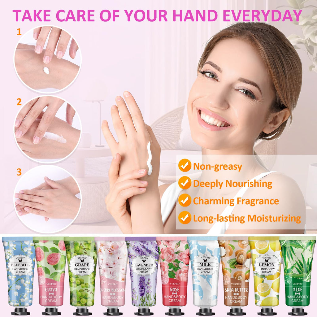 VESPRO Hand Cream Set, Mini Moisturizing Hand Lotion