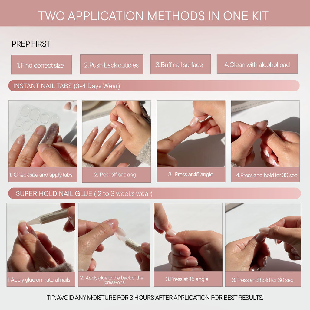 Celebritips Nail Art Press-On Nails, Short Almond, Reusable 32-Piece Kit