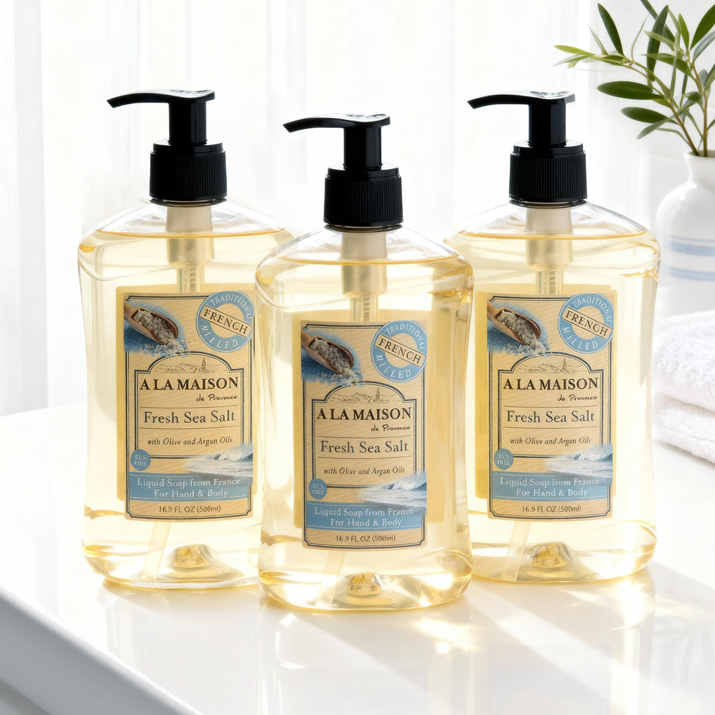 A LA MAISON French Liquid Hand Soap, Fresh Sea Salt, 3 Pack, 16.9 Fl Oz