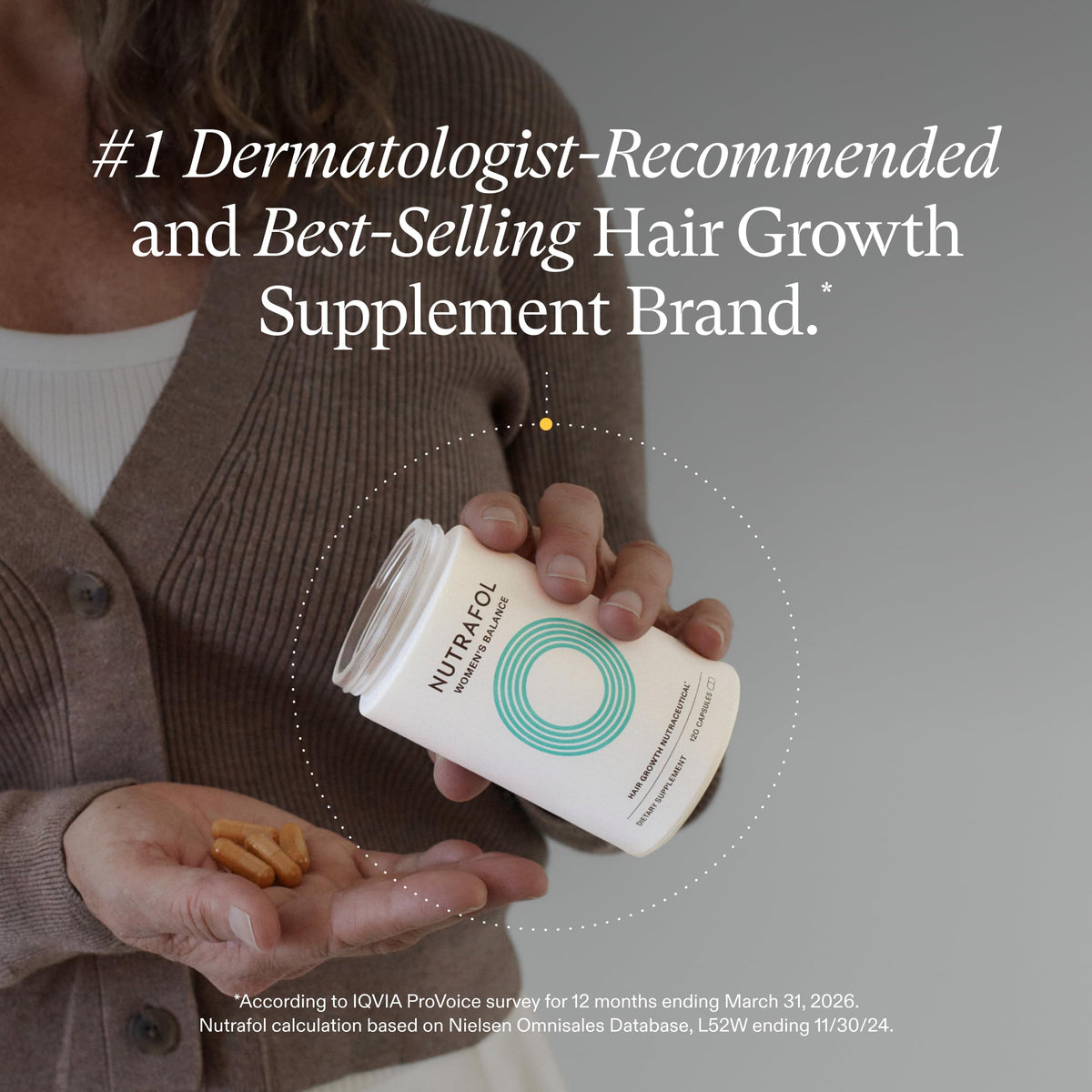 Nutrafol Women's Balance Hair Growth Supplements, 120 Count
