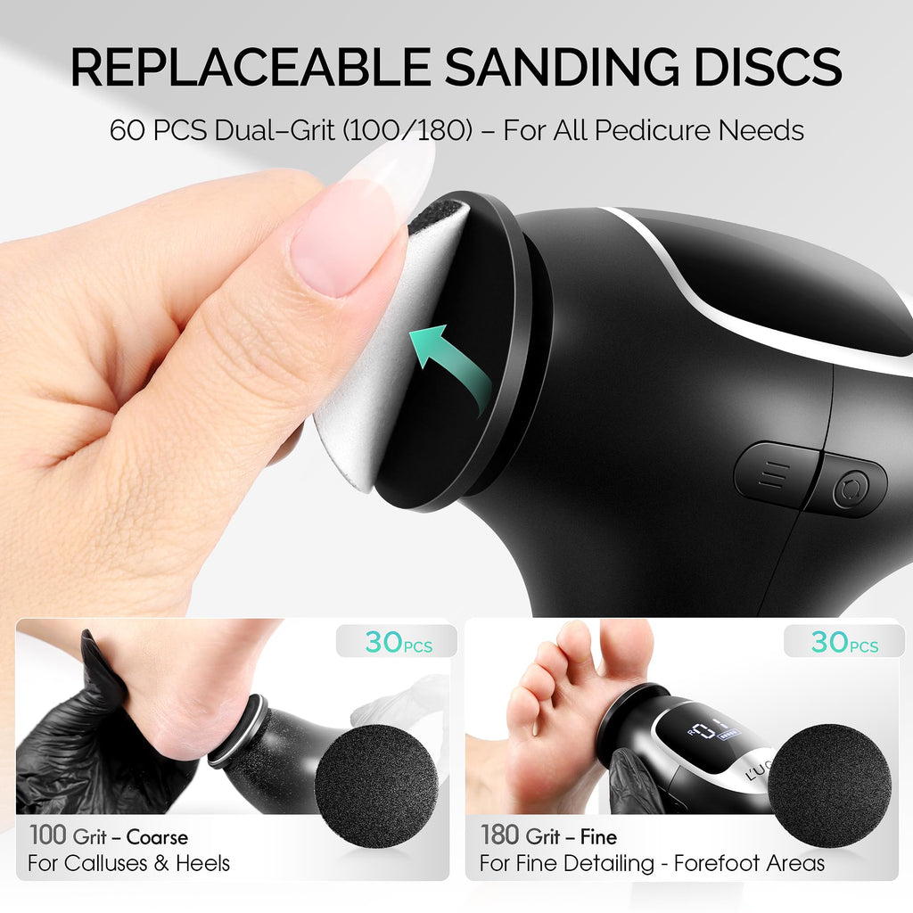 L'UGX Electric Callus Remover for Feet with 3 Speeds and LCD Display