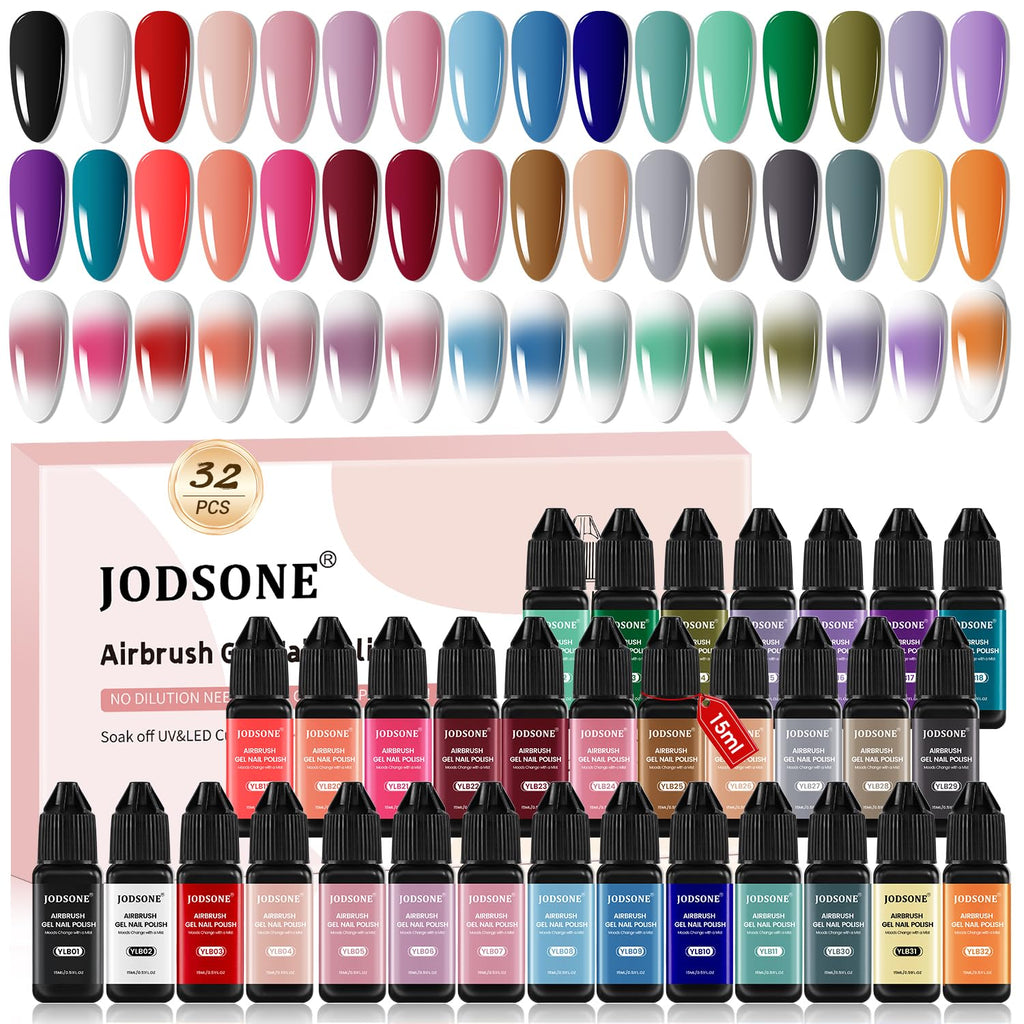 JODSONE Airbrush Gel Nail Polish Set, No-Dilution Nail Art Colors