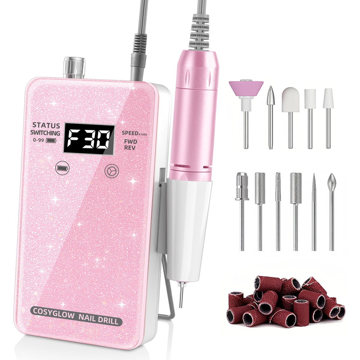 COSYGLOW Portable Cordless Electric Nail Drill Kit