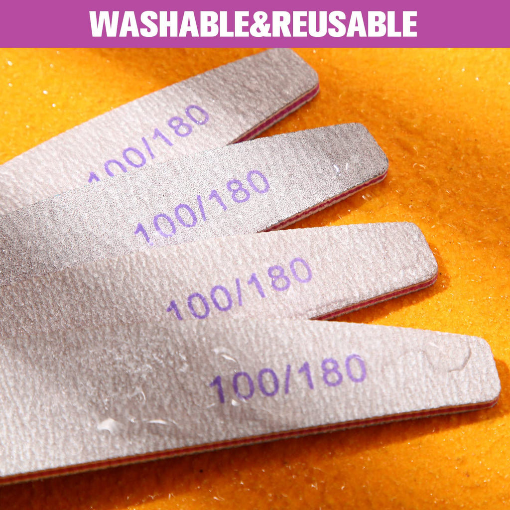 150-Piece 100/180 Grit Curved Double-Sided Nail Files