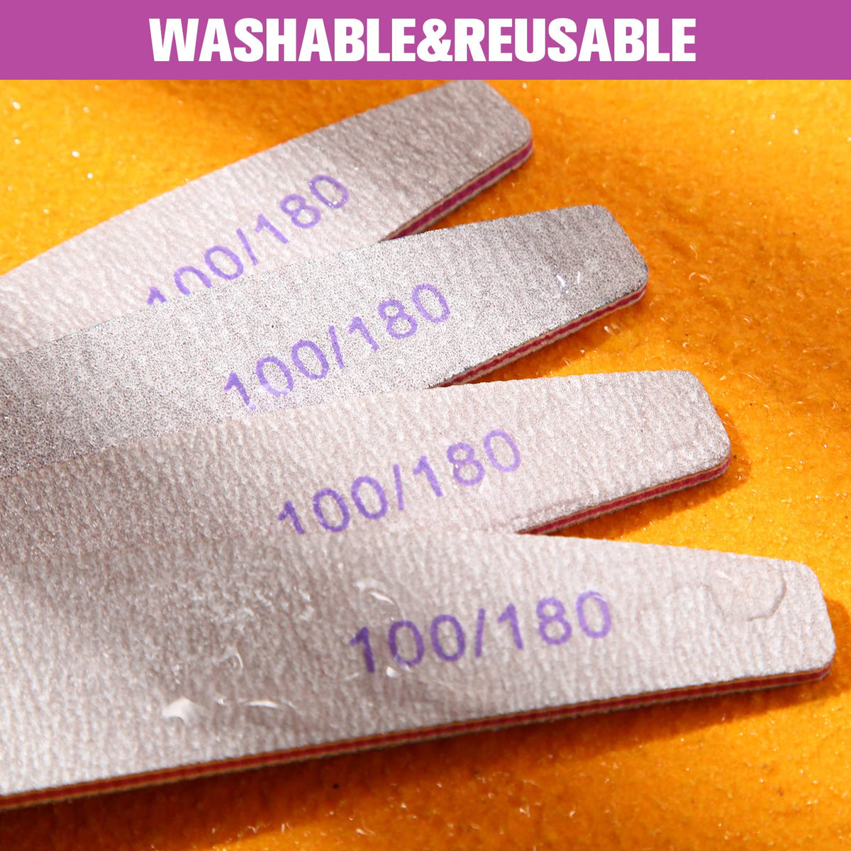 150-Piece 100/180 Grit Curved Double-Sided Nail Files