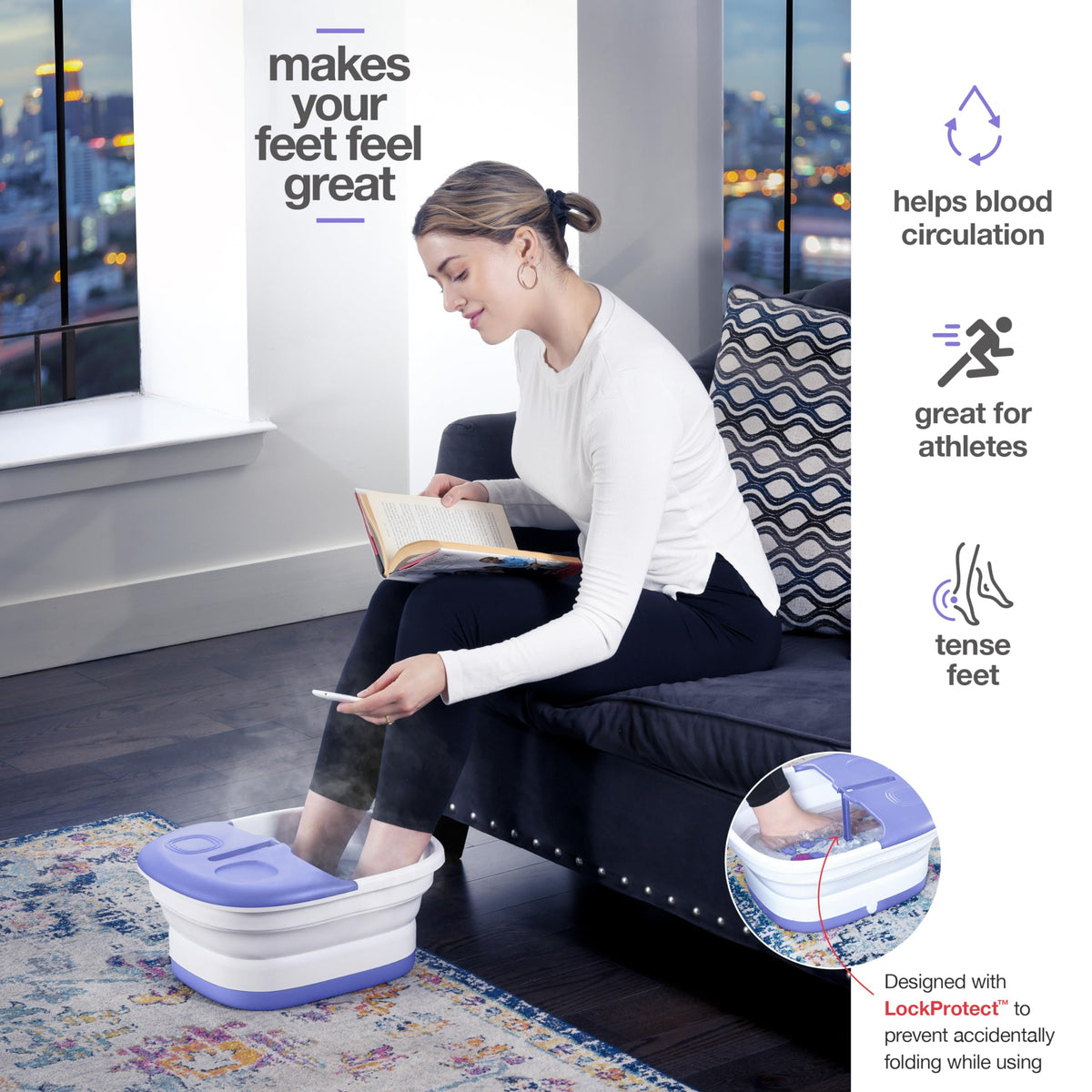 Medical King Foot Spa Massager with Heat, Bubbles and Vibration