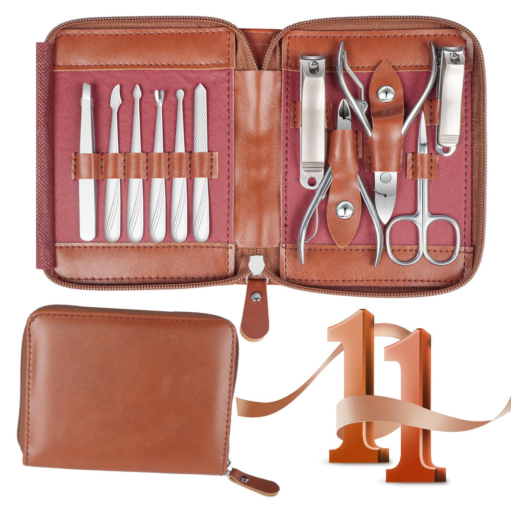 11-Piece 304 Stainless Steel Manicure and Personal Grooming Set